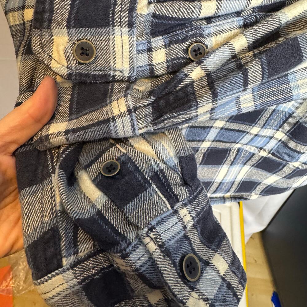JACHS 2XL Blue Plaid Flannel Shirt Cotton Button Down Long Sleeve Workwear - Picture 4 of 9